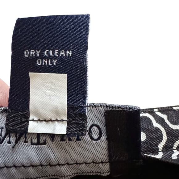 Ann Taylor 100% Silk midi Skirt Women's Sz 8 Black Print pattern Preppy Academia - Picture 10 of 10